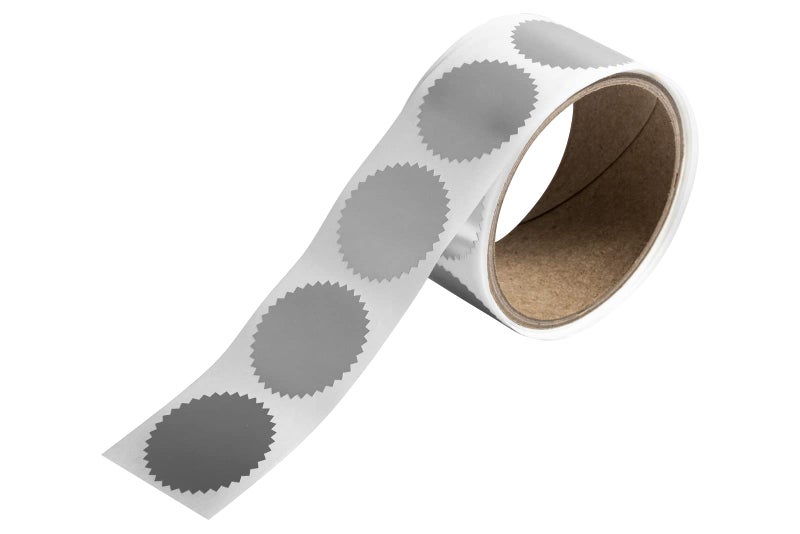 JAM Paper ختمات ملصقات دائرية من JAM PAPER بحواف مسننة - 1.5 بوصة قطر - فضي - 100 ملصق دائري/عبوة - Image 3